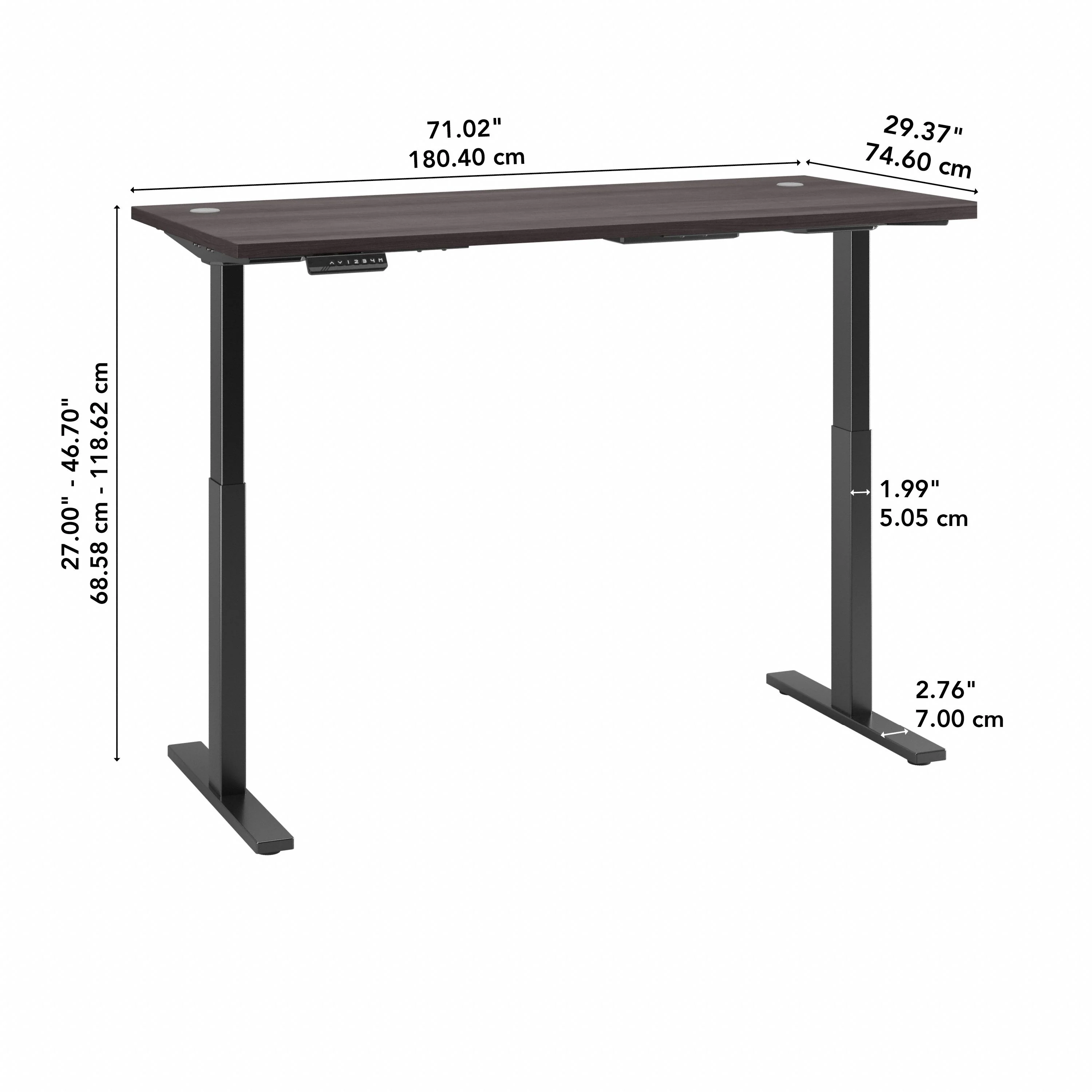 72" Modern Standing Office Desk in Storm Gray with Black Base - Image 4