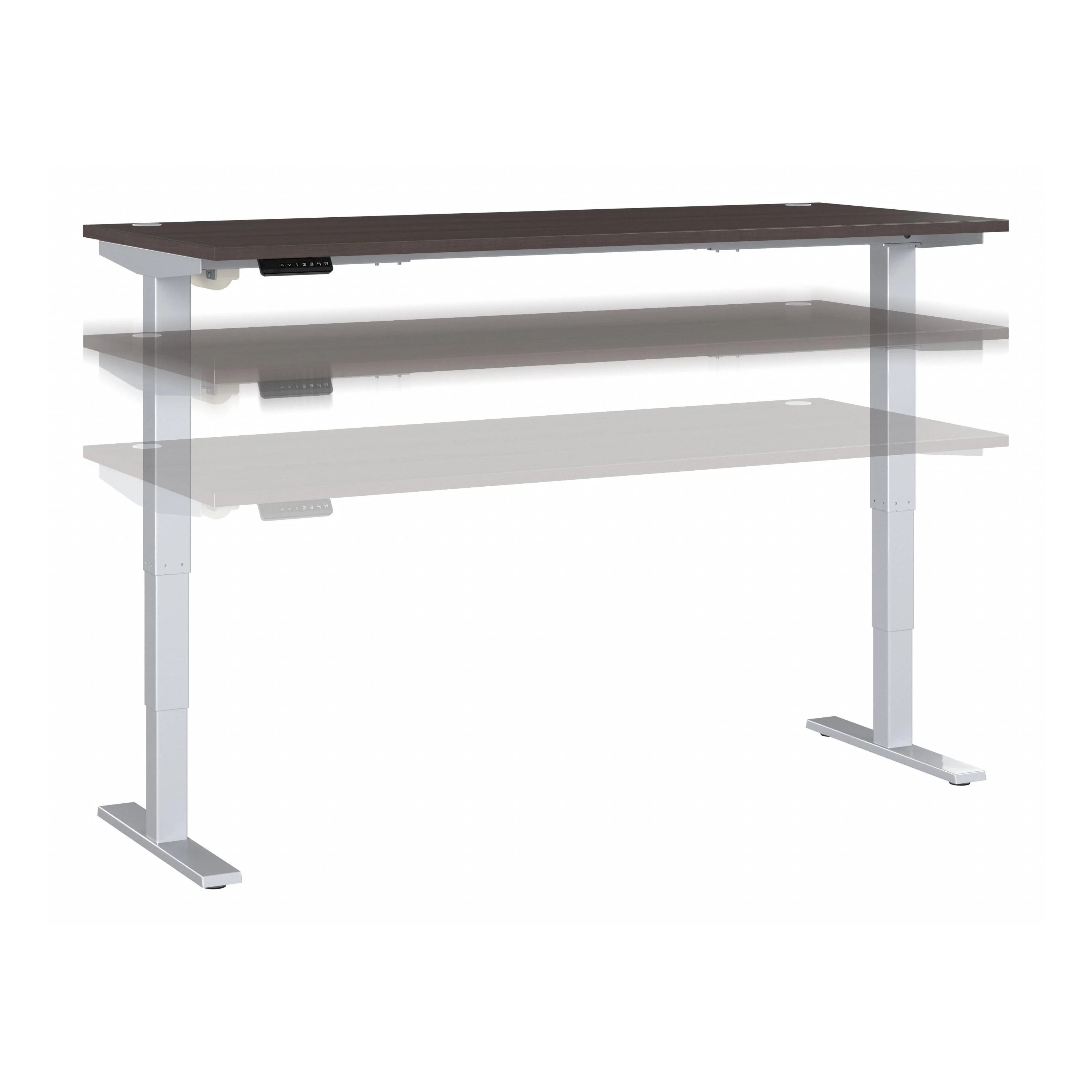 72" Large Modern Standing Office Desk in Storm Gray with Metallic Base - Image 2