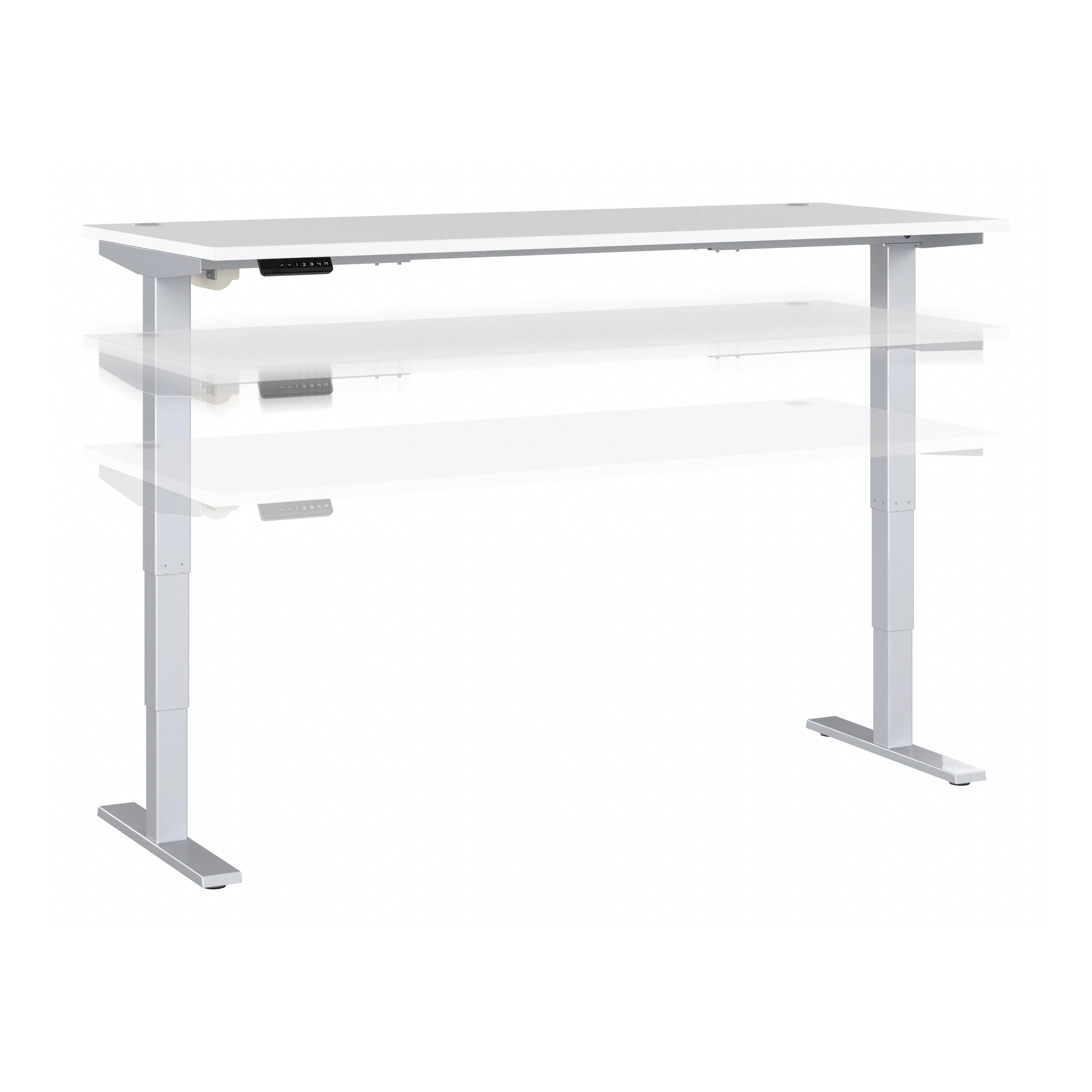 72" Standing Office Desk in White with Metallic Base - Image 2