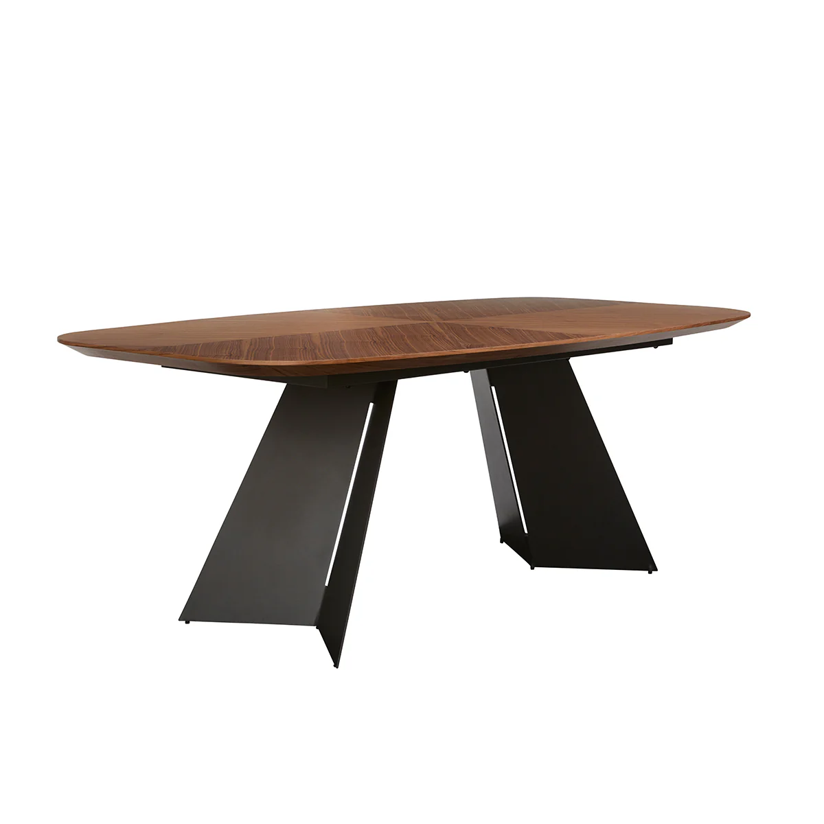 79" Modern Executive Desk with Walnut Top & Dark Gray Steel Base - Image 3