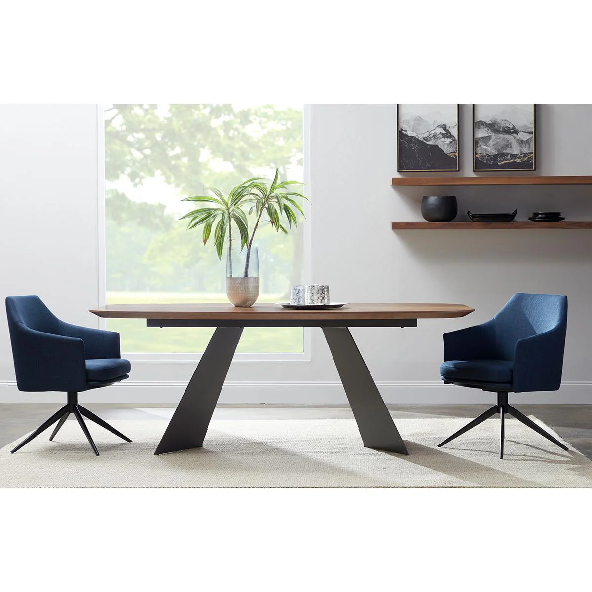 79" Modern Executive Desk with Walnut Top & Dark Gray Steel Base - Image 6