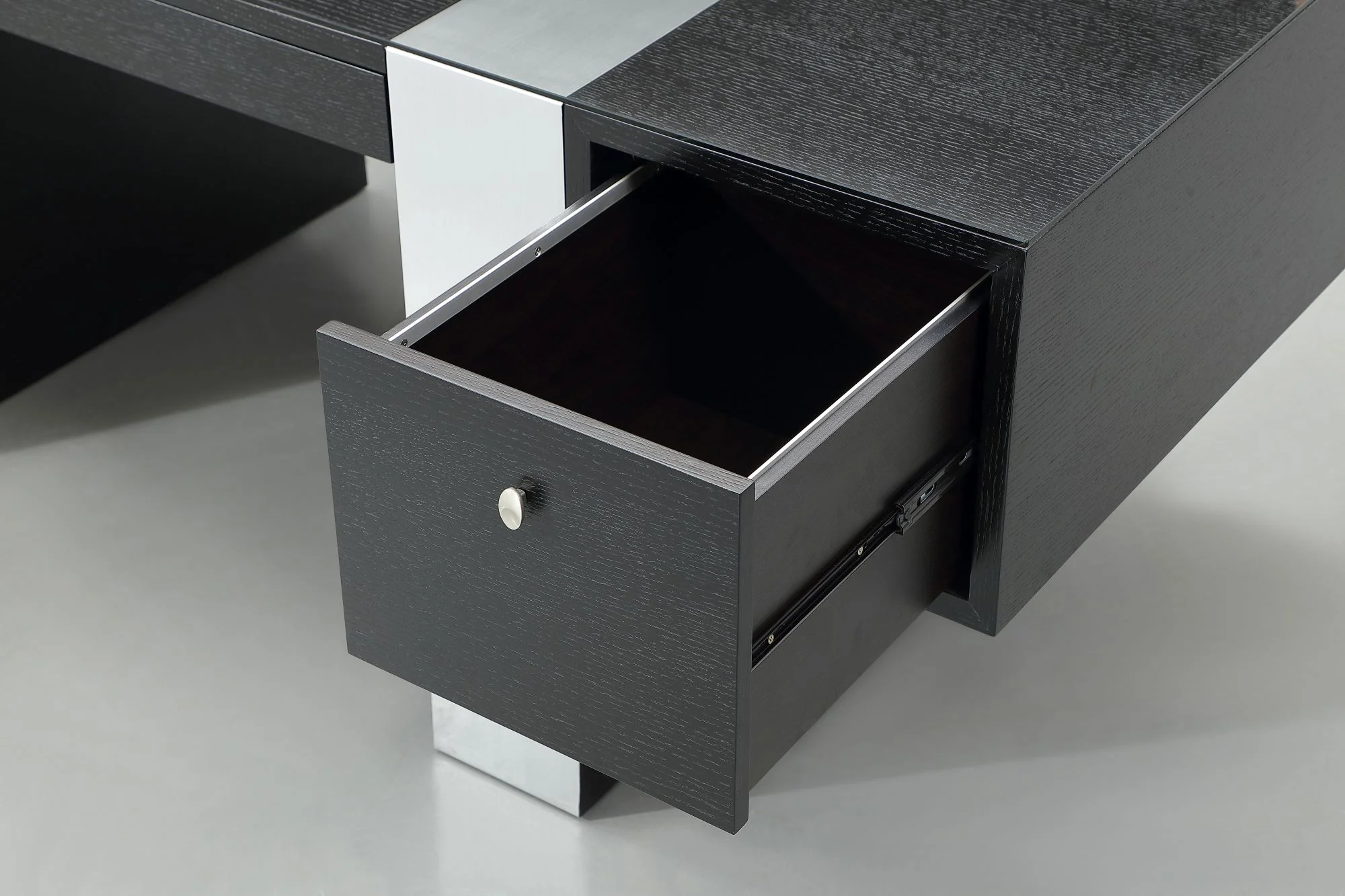 Premium Modern Executive Desk in Wenge & Brushed Aluminum Laminate - Image 5