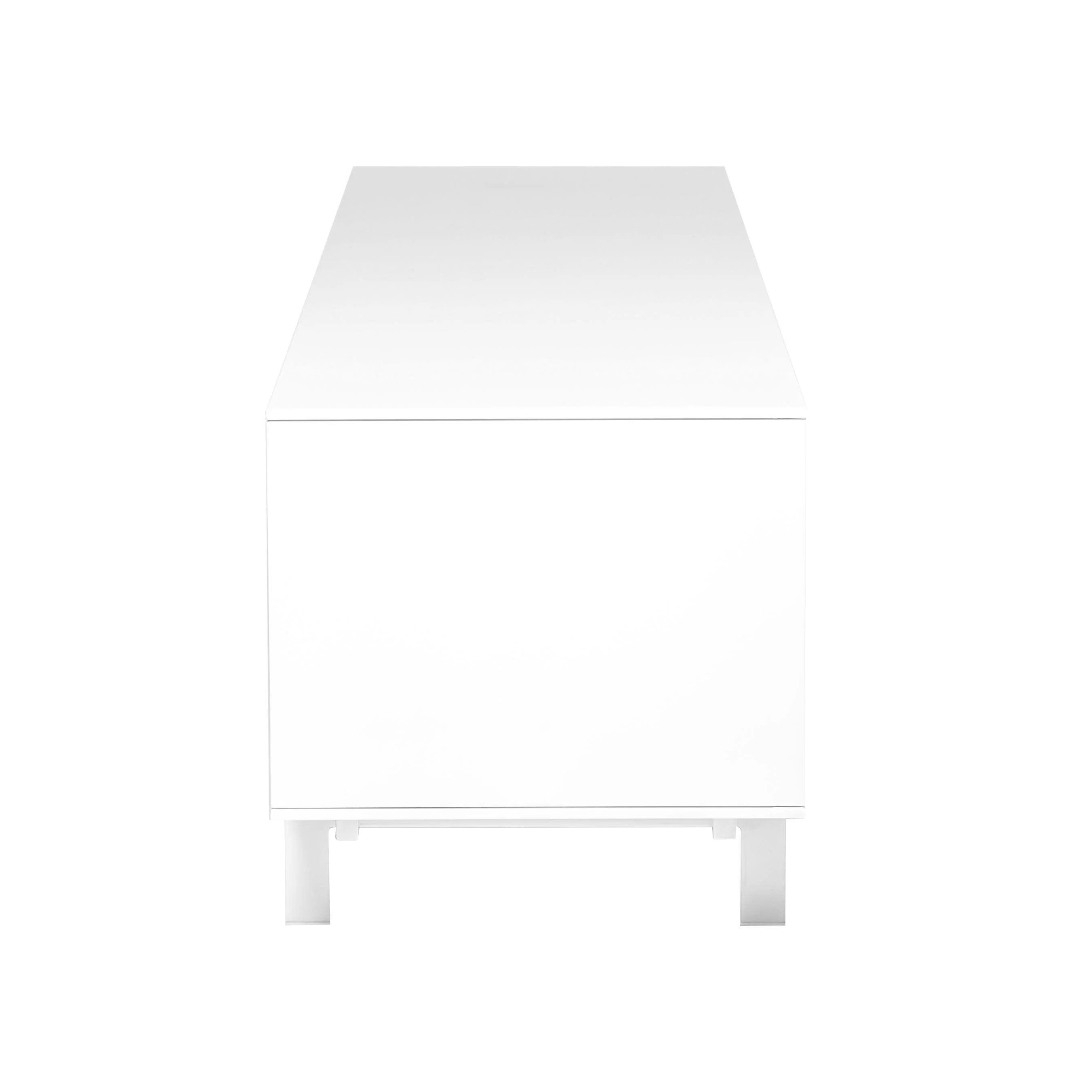 82" Low-Profile White Lacquer Storage Credenza - Image 3