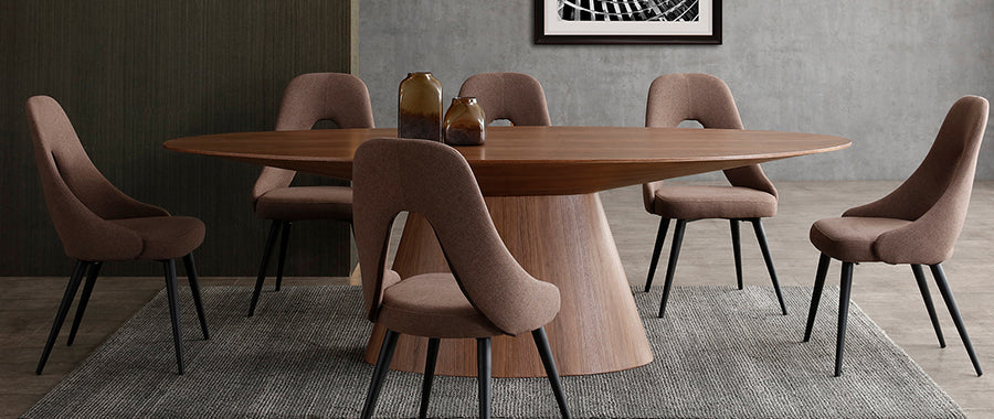 95" Modern Walnut Veneer Oval Conference Table - Image 2