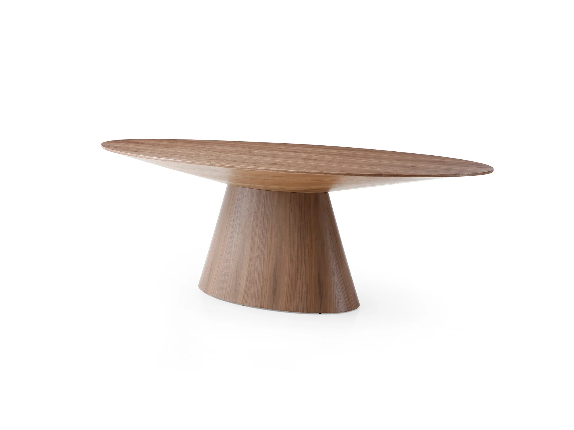 95" Modern Walnut Veneer Oval Conference Table - Image 4