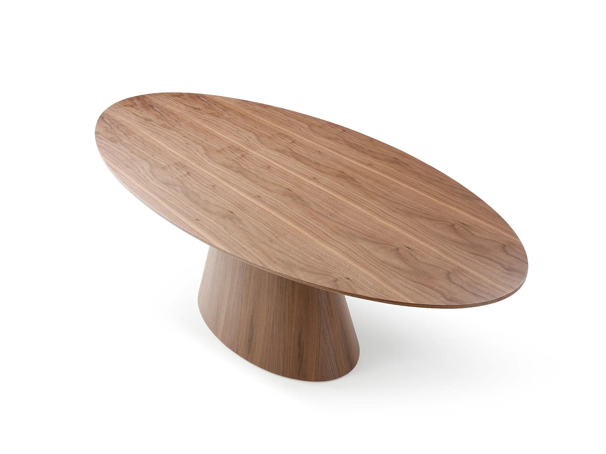 95" Modern Walnut Veneer Oval Conference Table - Image 5