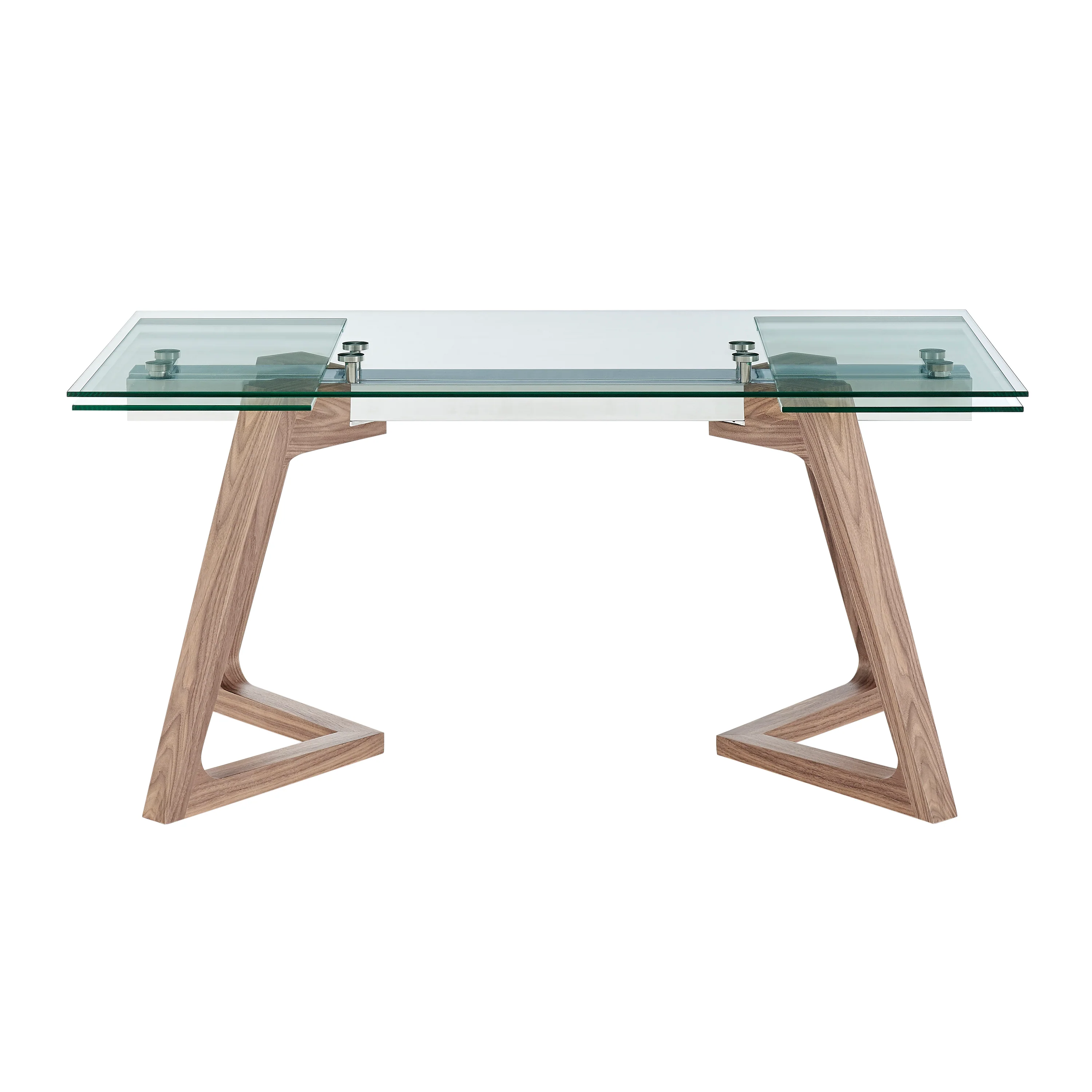 95" Walnut & Glass Elegant Conference Table with Extensions - Image 2