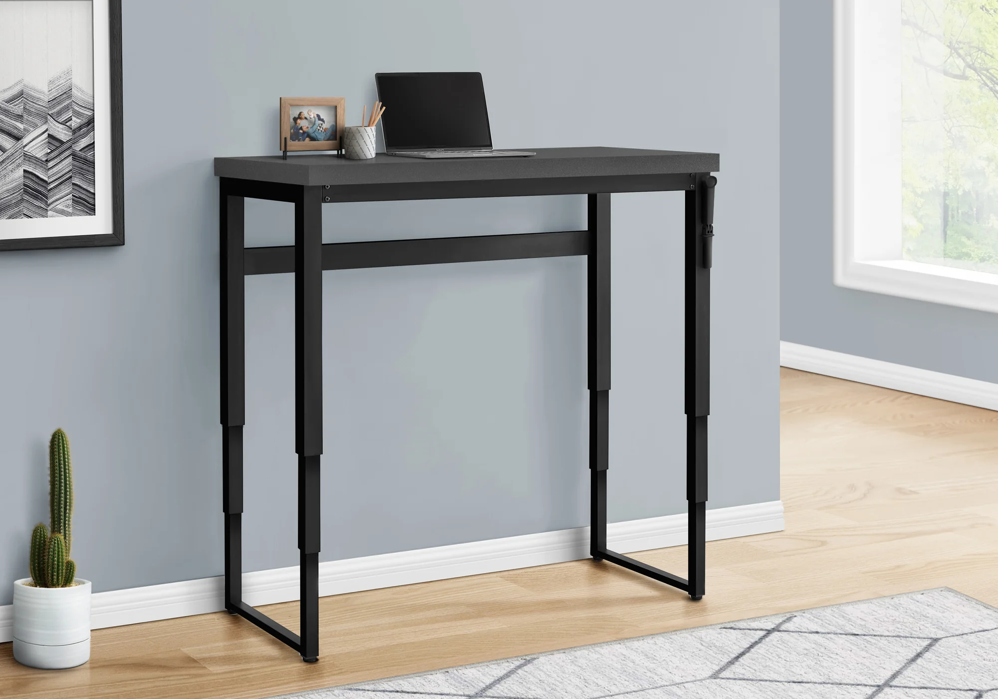Adjustable Height 47" Grey Home Office Desk - Image 3