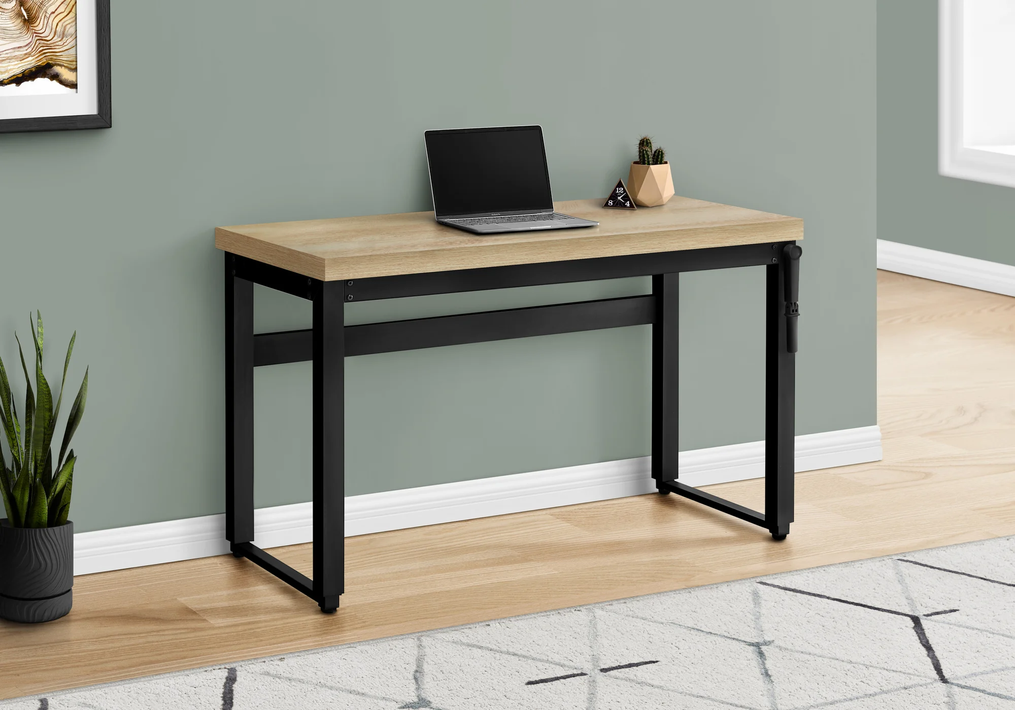 Adjustable Height 47" Natural Home Office Desk - Image 2
