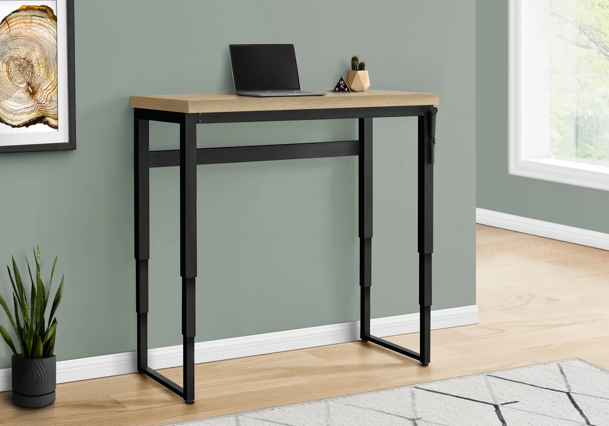 Adjustable Height 47" Natural Home Office Desk - Image 4