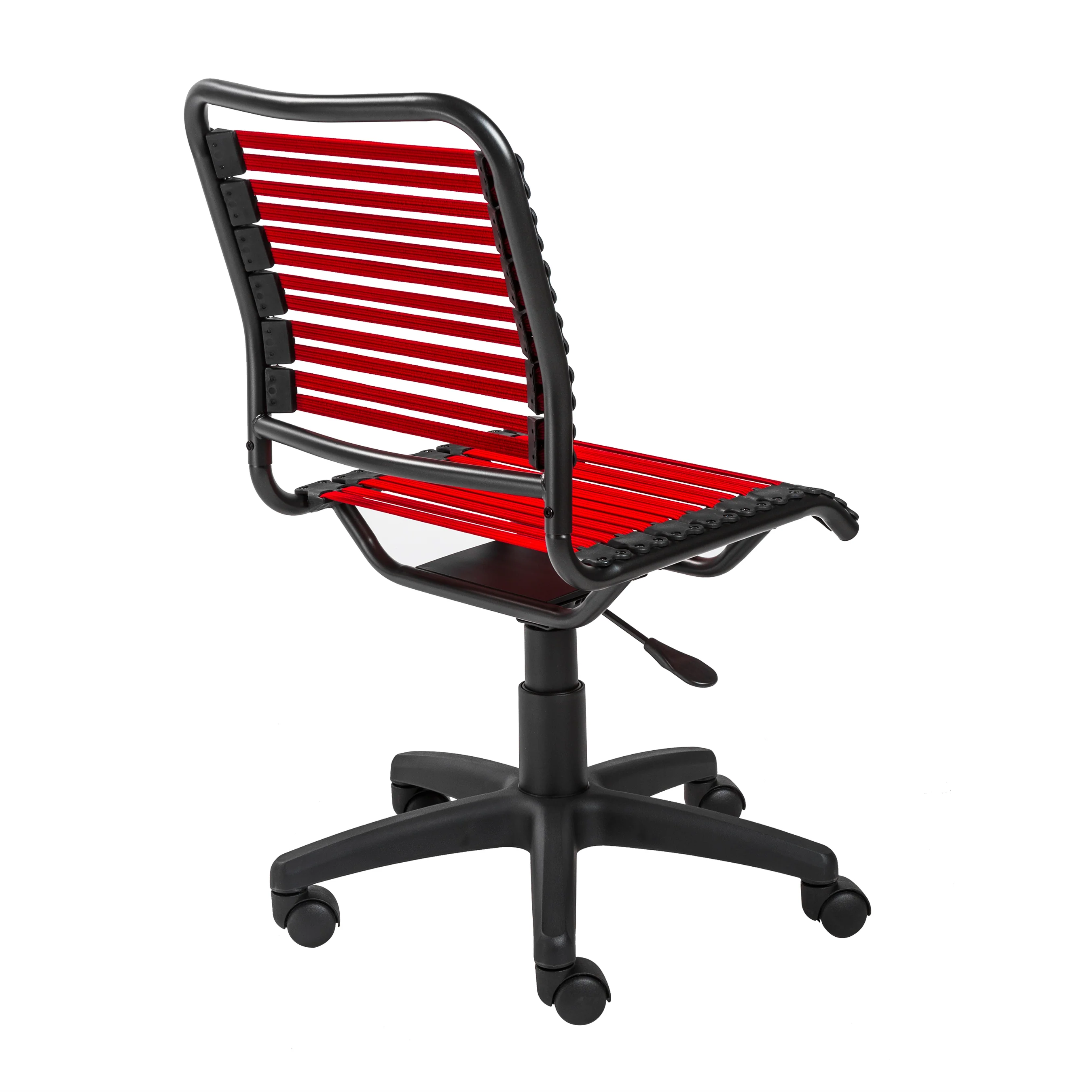 Armless Office Chair with Comfortable Red Bungee Seat - Image 3