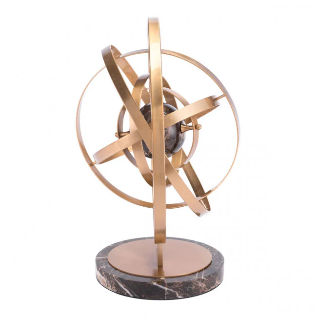 Coppery-Brown Atom-Like Scientific Desktop Sculpture - Image 3