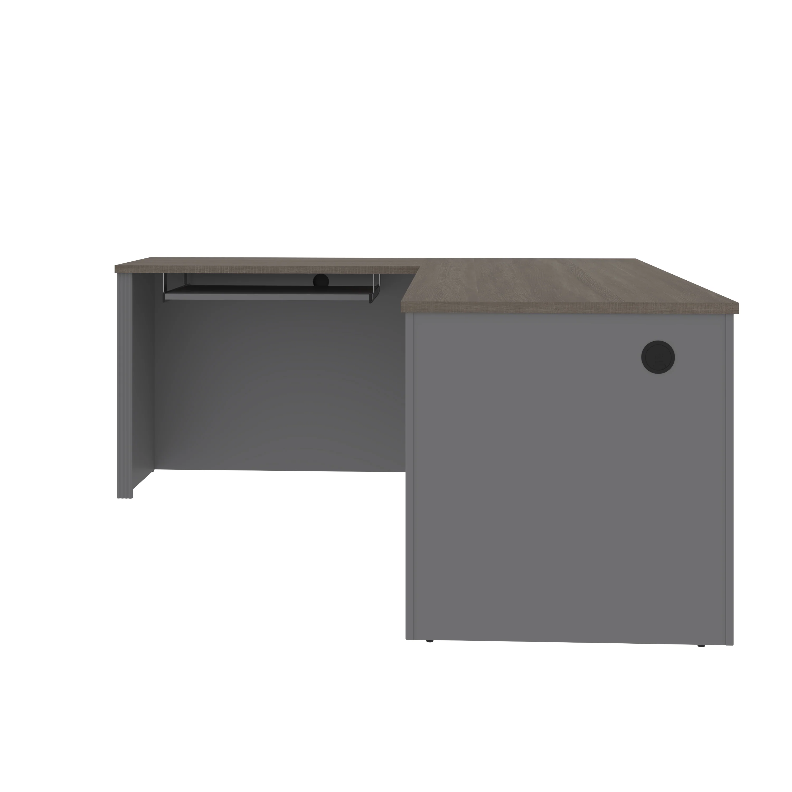 Bark Gray and Slate Premium Single-Pedestal L-shaped Desk - Image 5