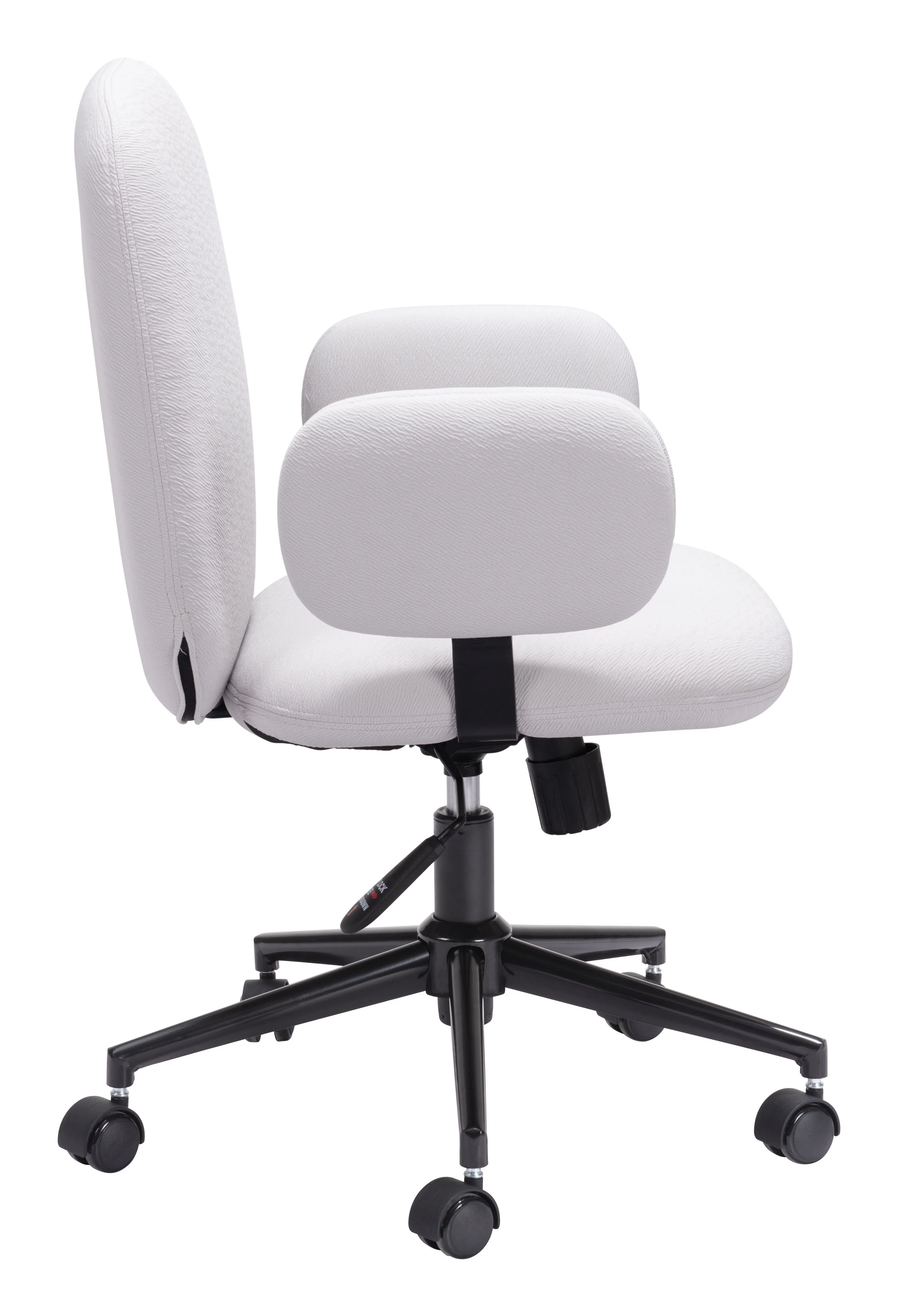 Beige Boho Office Chair with Contrasting Black Base - Image 4