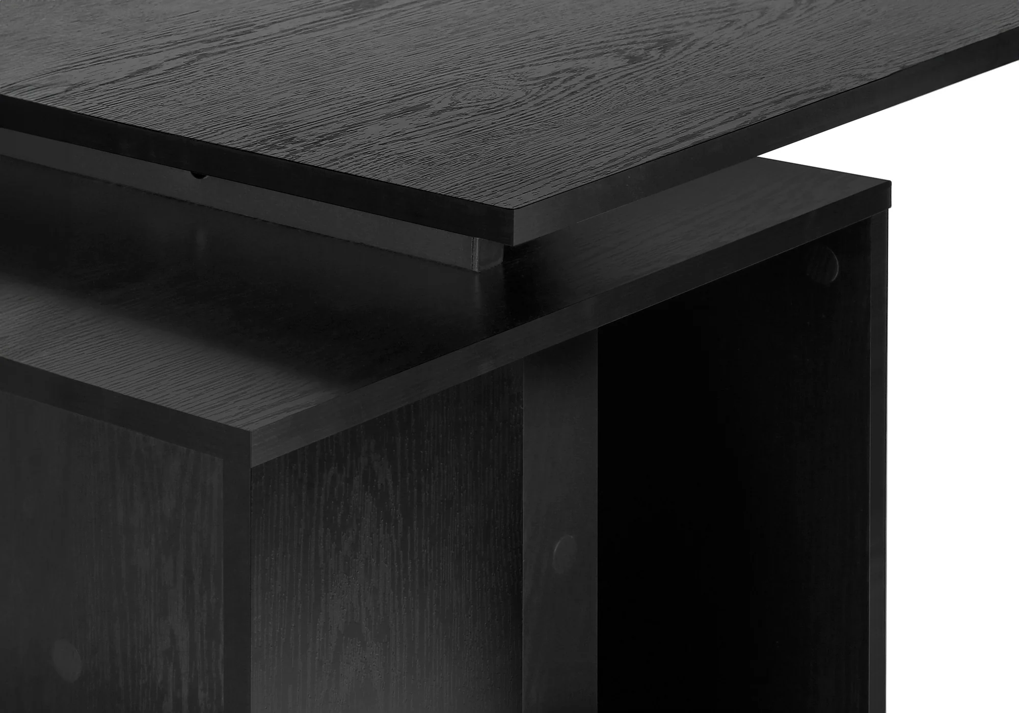 Black 55" Modern Desk with Storage and U-Shaped Metal Legs - Image 7