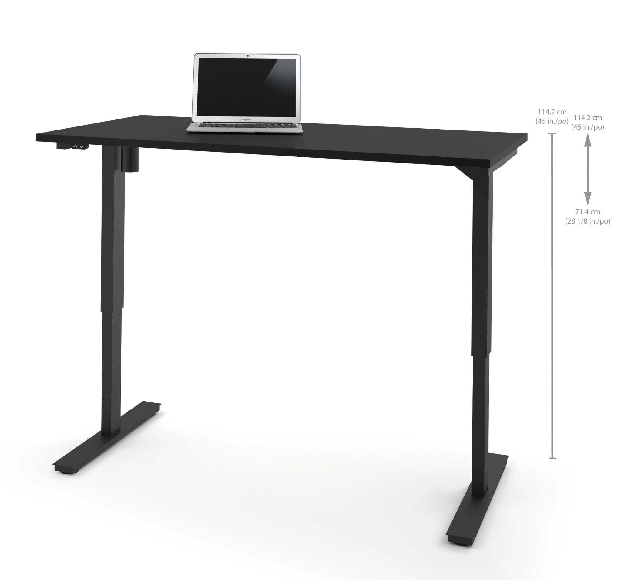 Black 60" Office Desk with Electronic Height Adjustment from 28 - 45" - Image 3