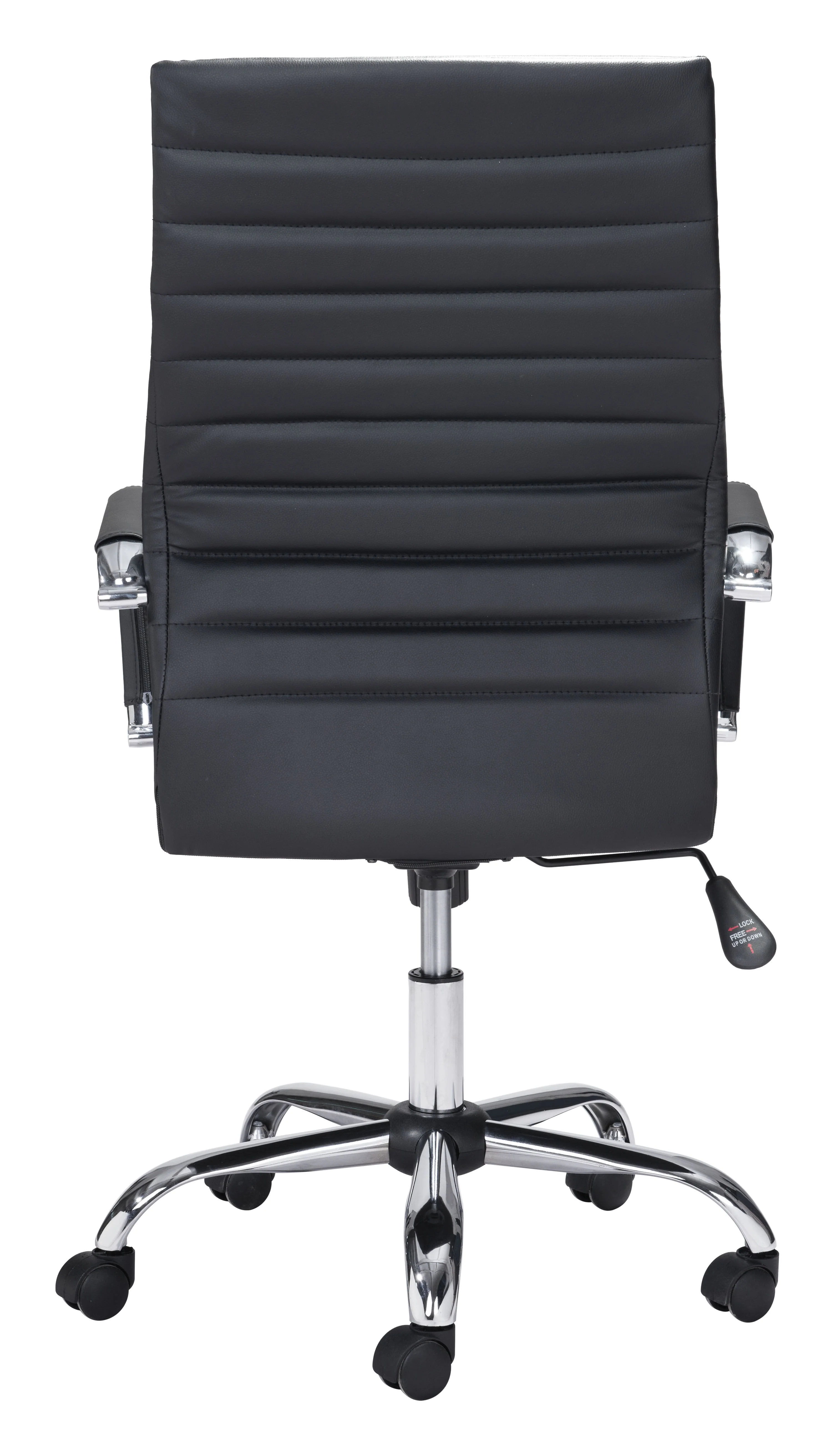 Black and Chrome Modern High-Back Office Chair - Image 5
