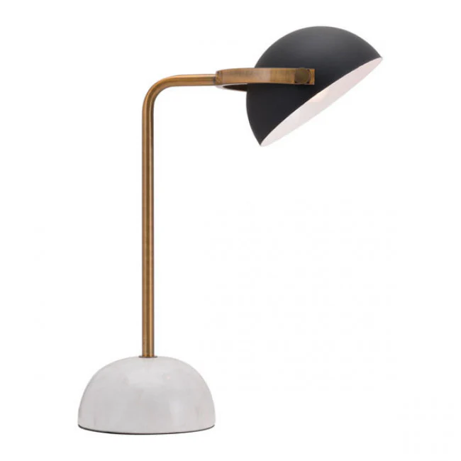 Black & Gold Desk Lamp w/ Marble Base - Image 4