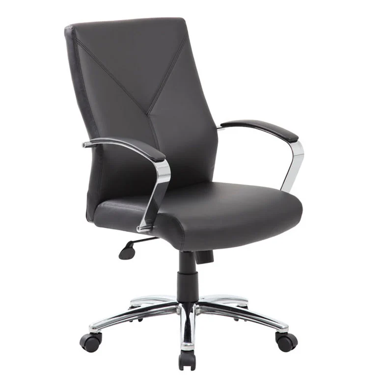 Black Leather Y-Design Office Chair - Image 2