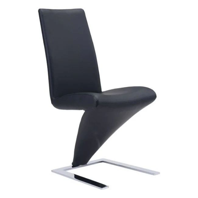Unique Z-Style Black Leatherette Guest or Conference Chair (Set of 2)