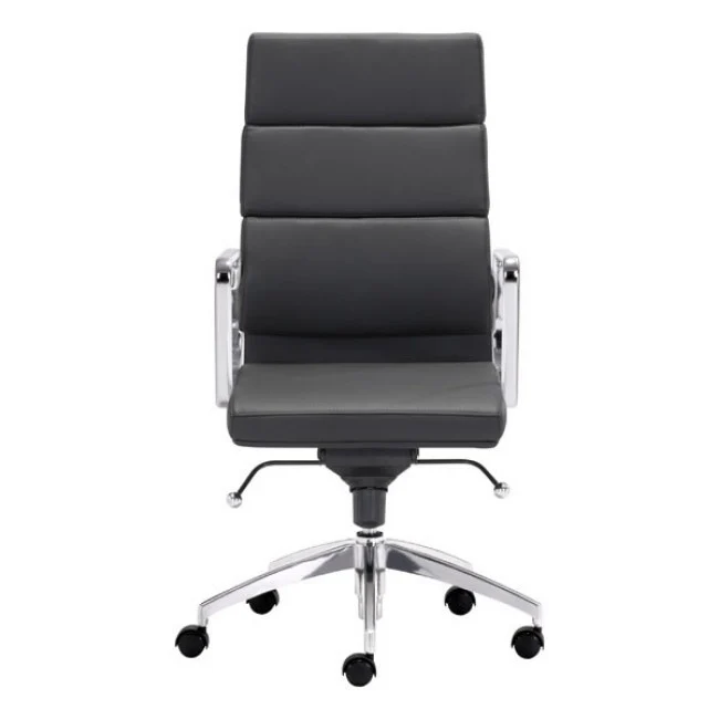 Timeless High-Back Black Leatherette Office Chair - Image 3