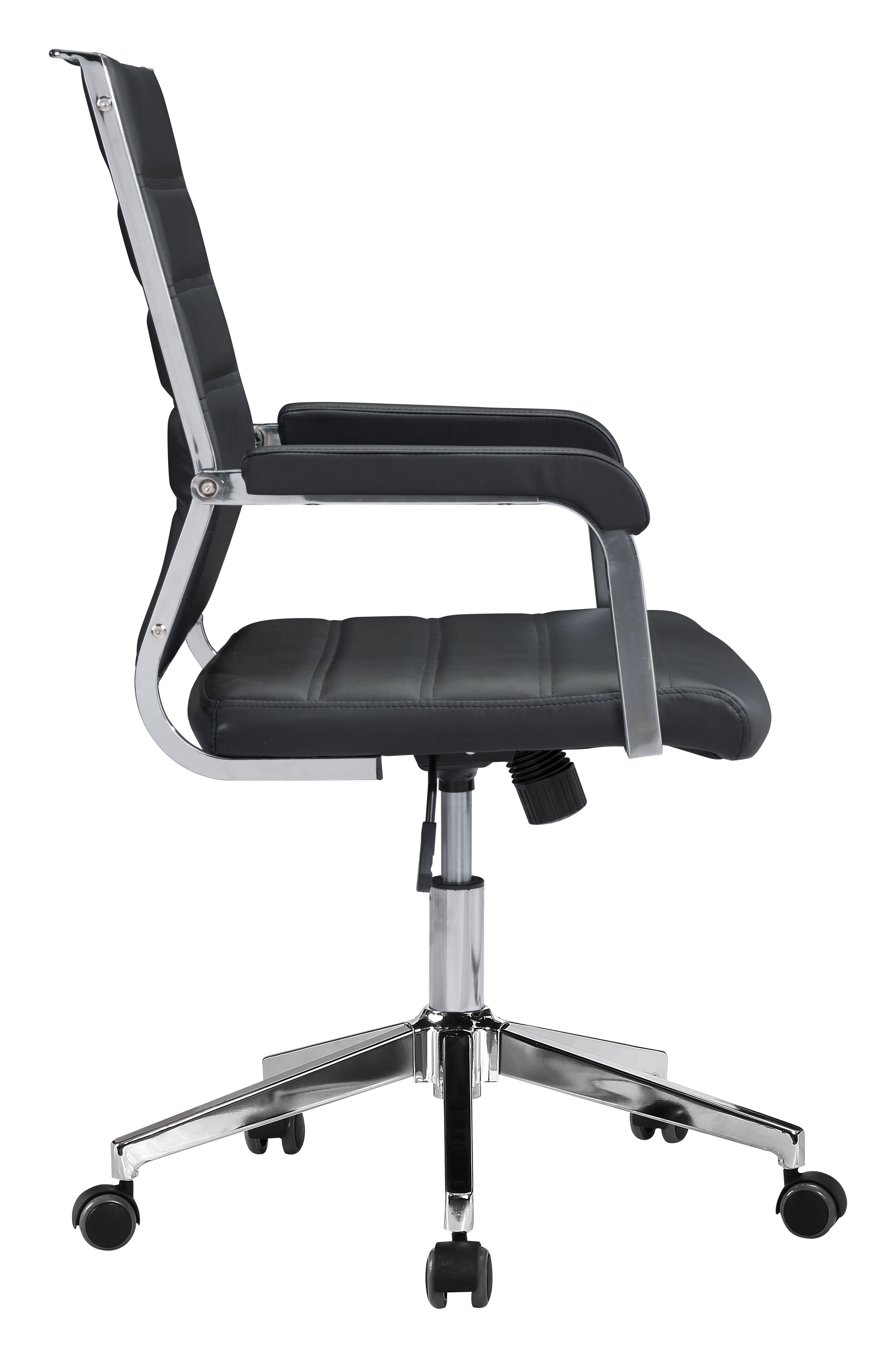 Black Modern Vinyl Office Chair - Image 3