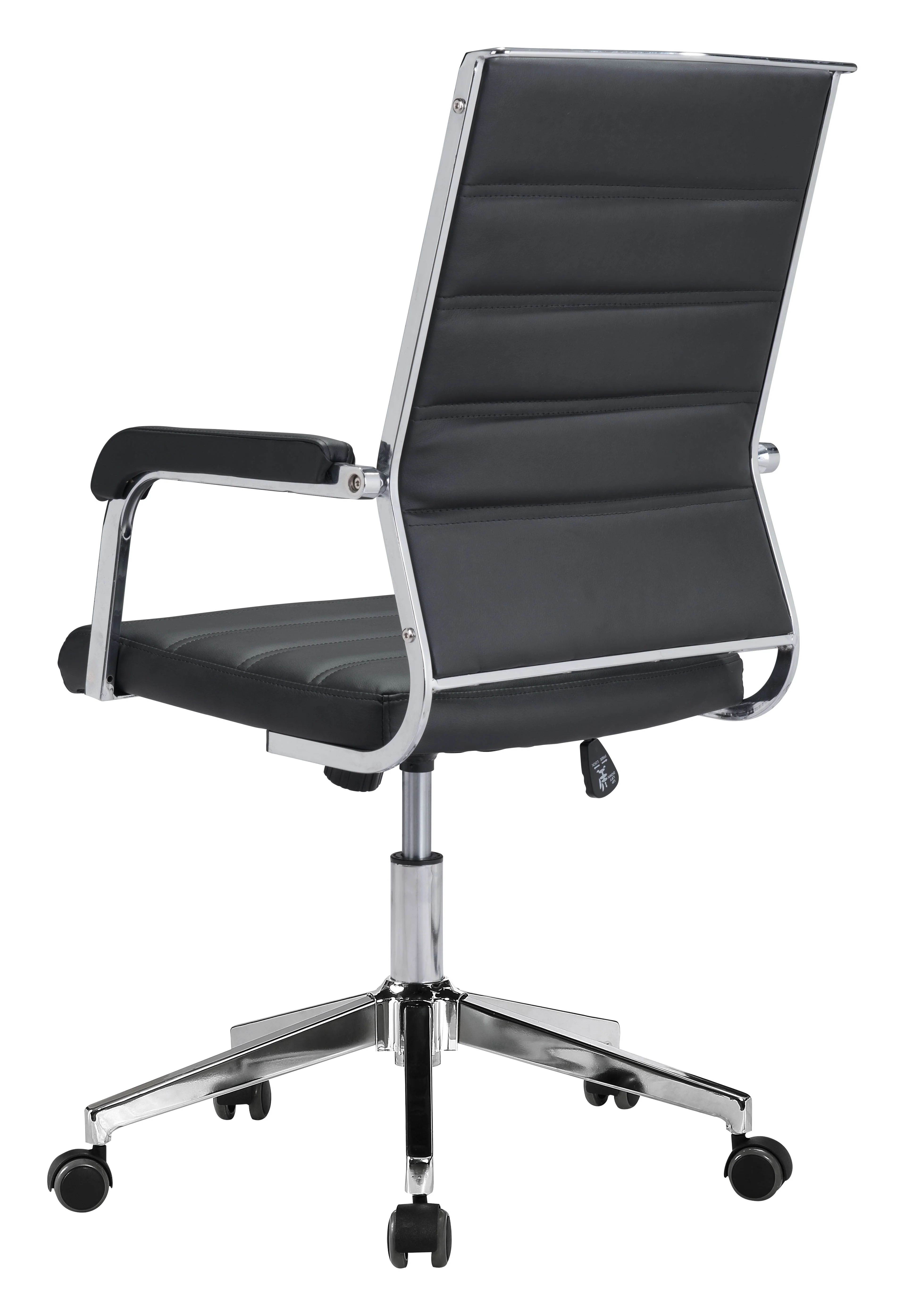Black Modern Vinyl Office Chair - Image 4