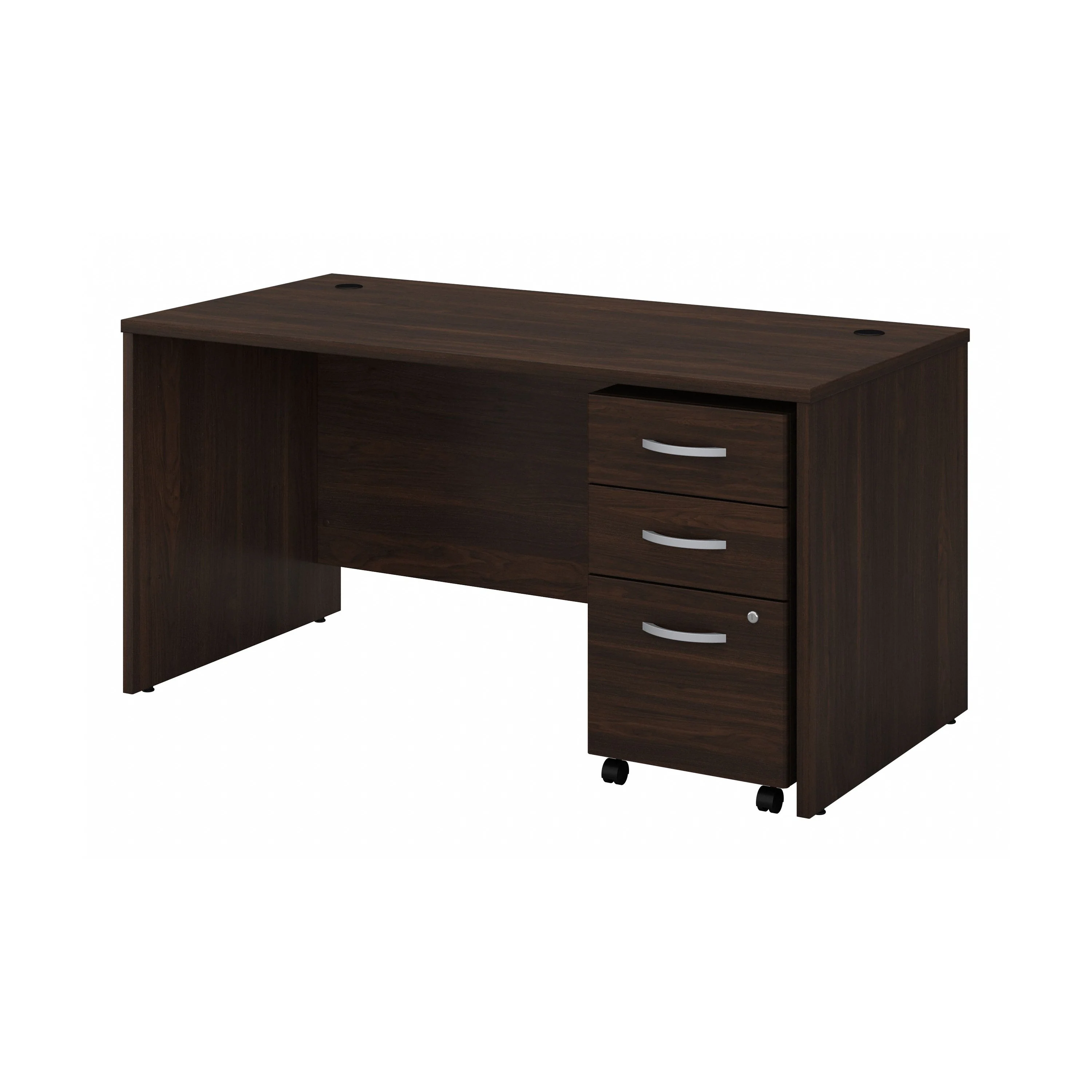 Black Walnut 60" Office Desk with Mobile Pedestal - Image 2