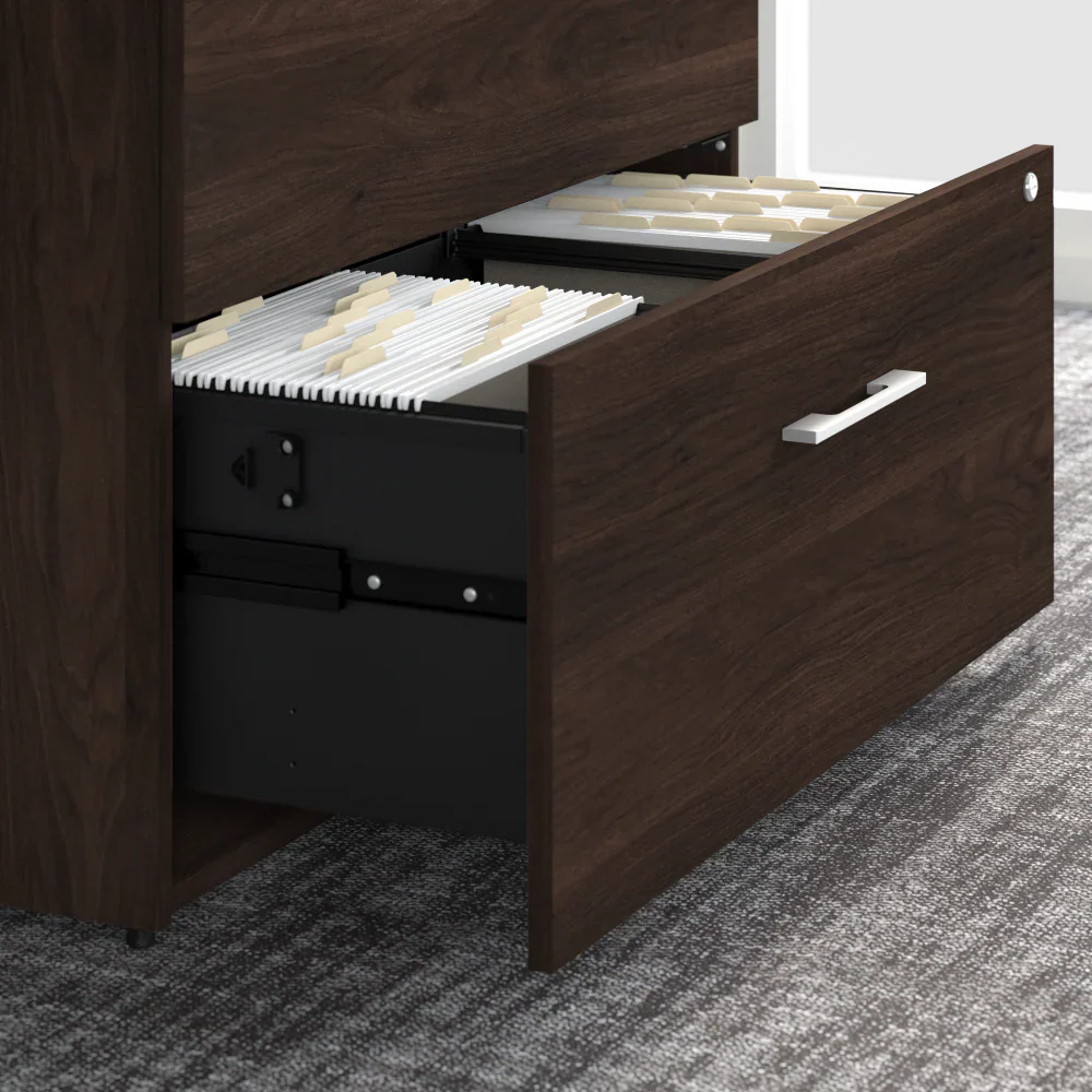 Black Walnut Lateral File Cabinet with Hutch - Image 3