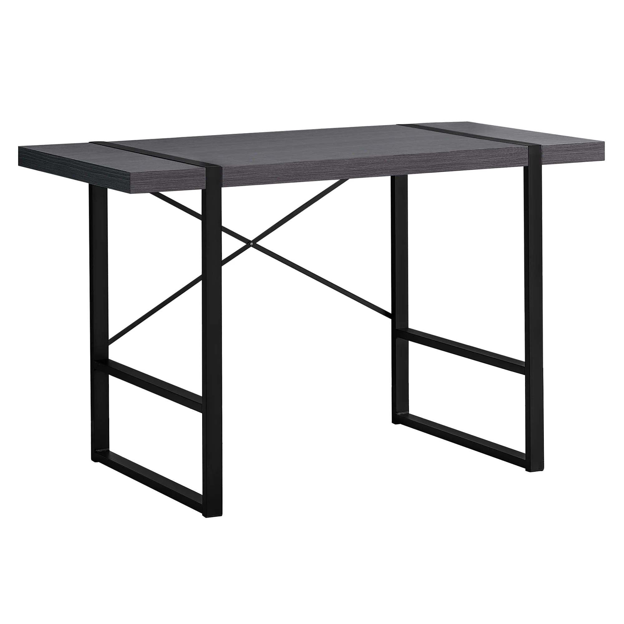 Boxcar Desk in Gray Woodgrain and Black - Image 2