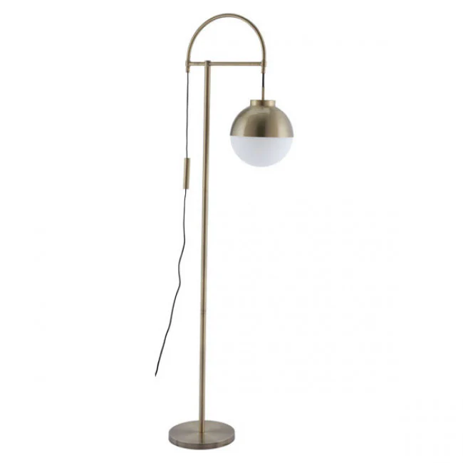 Brass & Frosted Glass Mid-Century Office Floor Lamp - Image 4