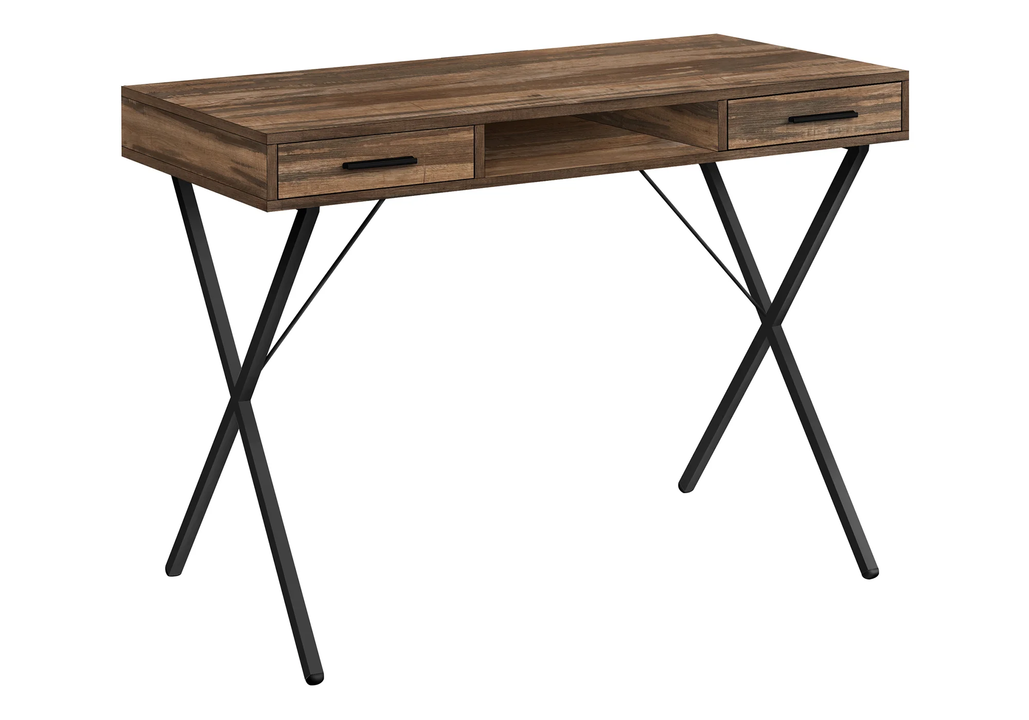 Brown 42" Trestle Workstation with Storage - Image 2
