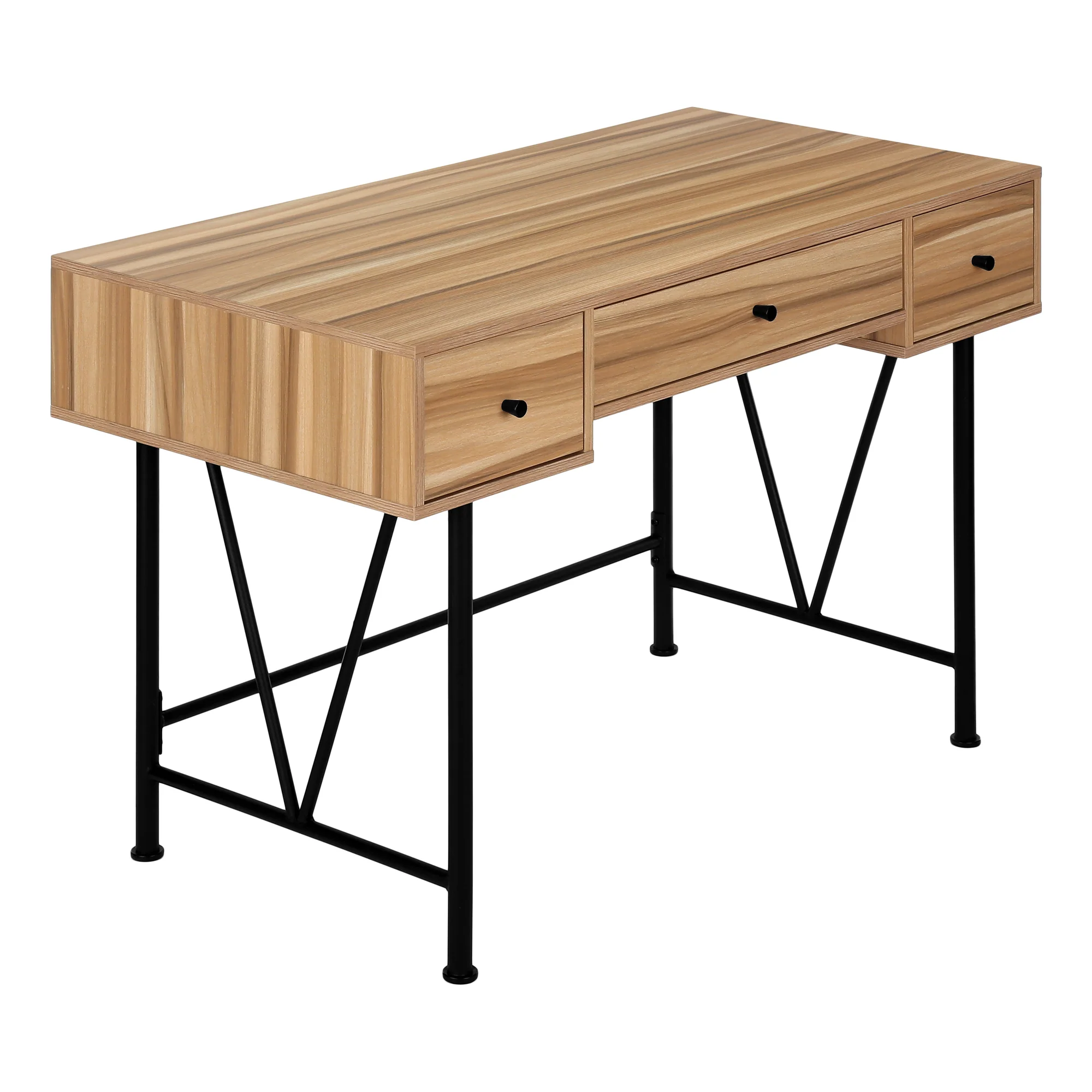 Brown 47" Industrial-Style Contemporary Computer Desk with Storage - Image 2