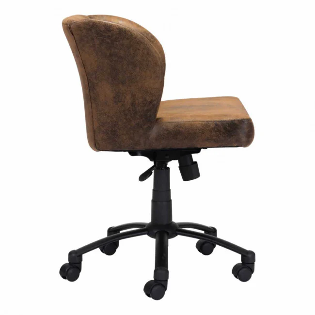 Distressed Brown Cushioned Office Chair - Image 2