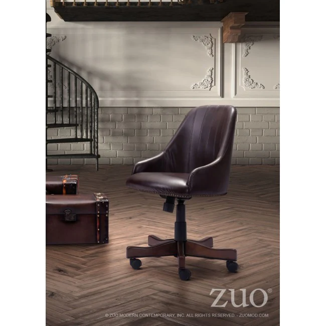 Powerful High-Back Executive Office Chair in Dark Brown Leatherette - Image 5