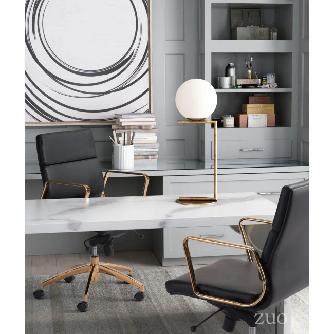 Brushed Brass Minimalist Globe-Style Desk Lamp - Image 4