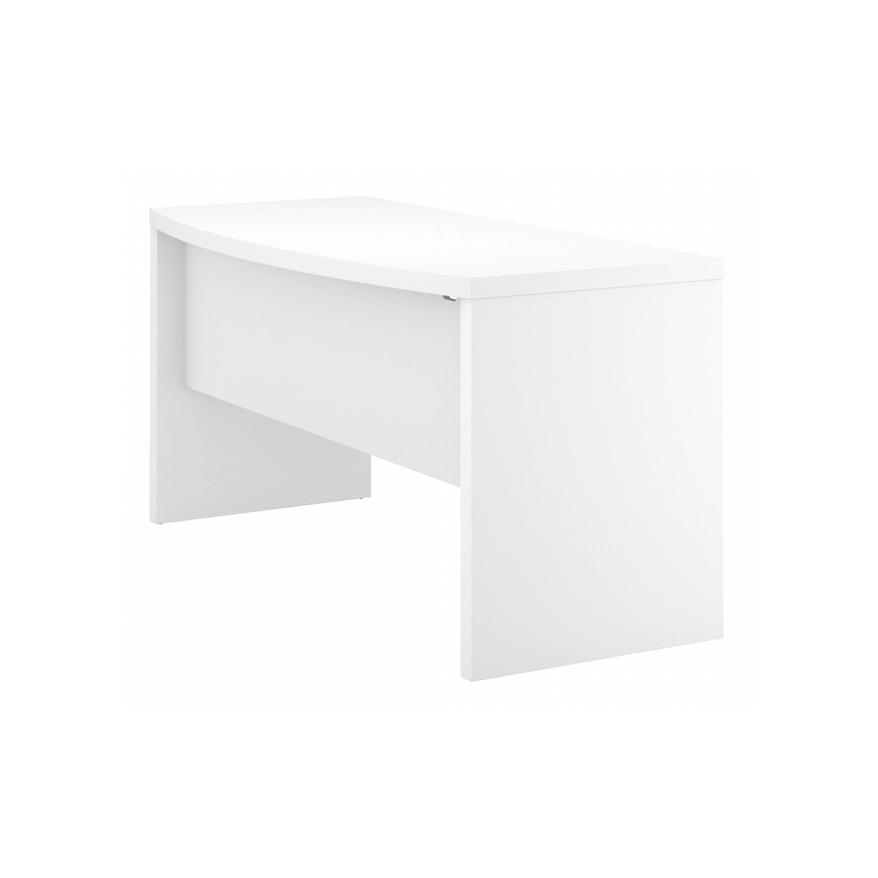 White Bow-Front Desk 60" with Scratch- and Stain-Resistance - Image 2