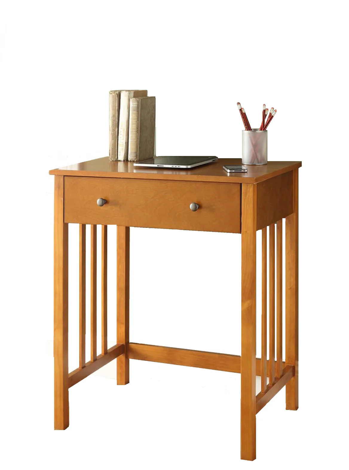26” Mission-Style Oak Computer Desk with Keyboard Tray - Image 3