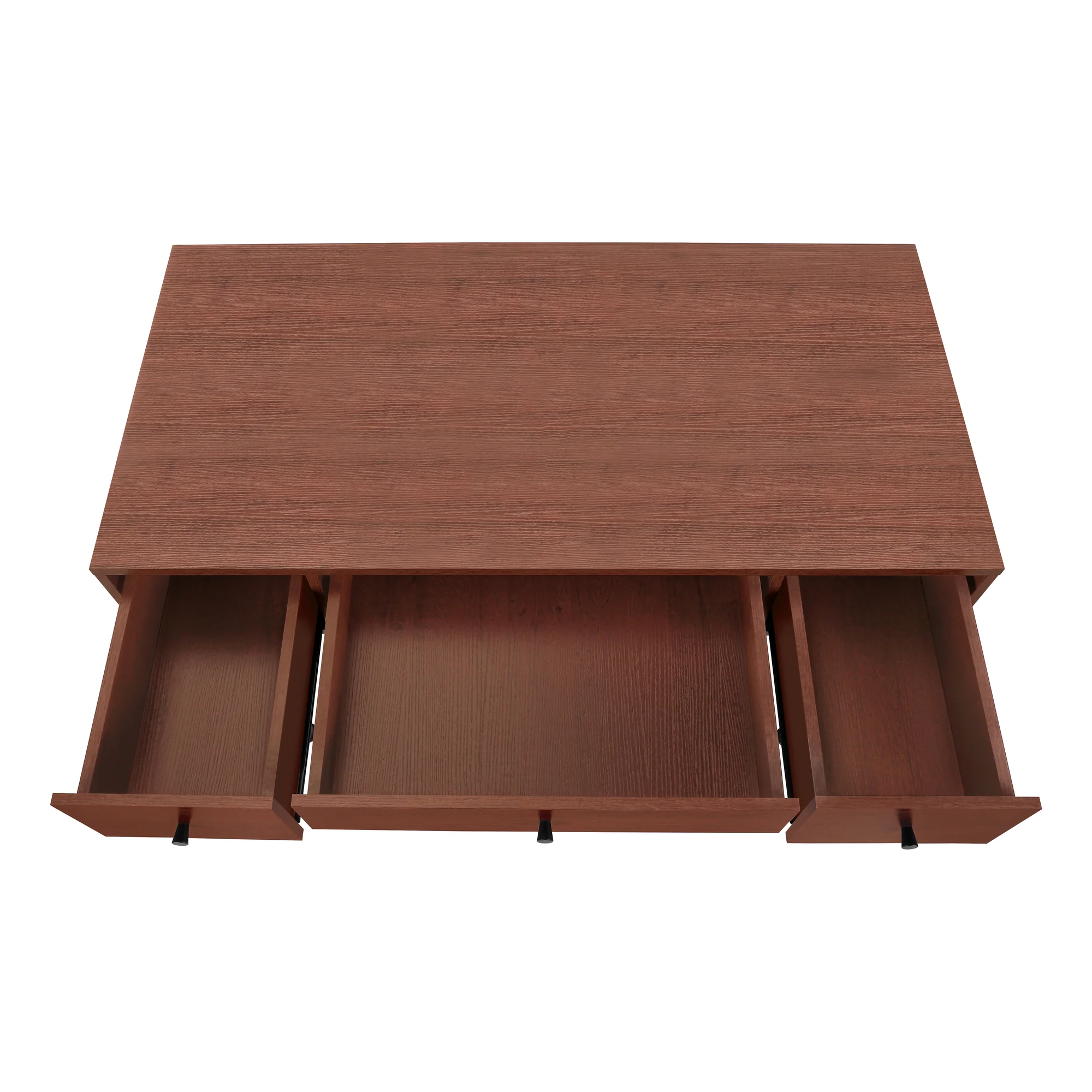 Cherry Wood 47" Industrial-Style Contemporary Computer Desk with Storage - Image 6