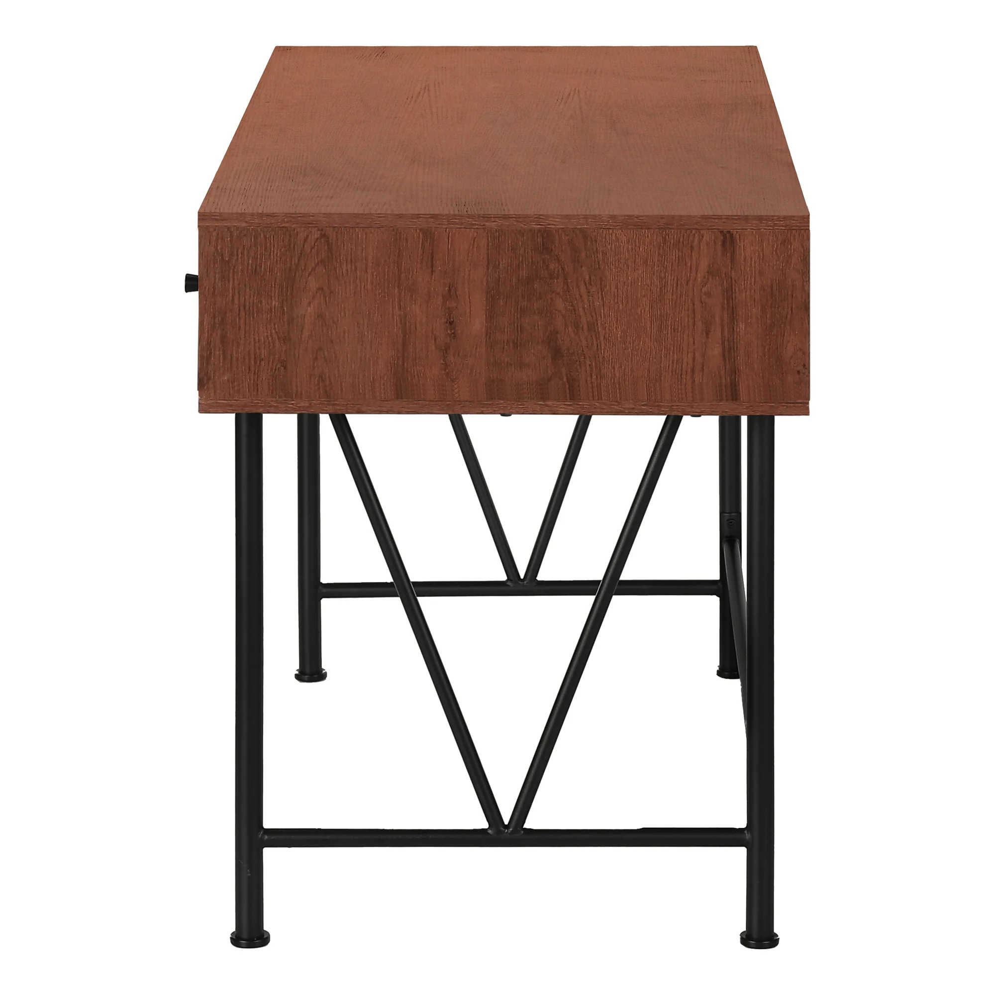 Cherry Wood 47" Industrial-Style Contemporary Computer Desk with Storage - Image 8