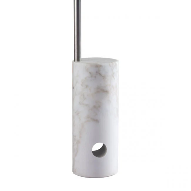 Sleek Marble & Chrome Arched Office Floor Lamp - Image 3