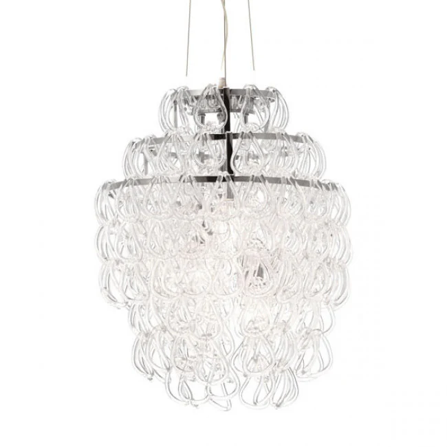 Stunning Chrome & Glass Chandelier