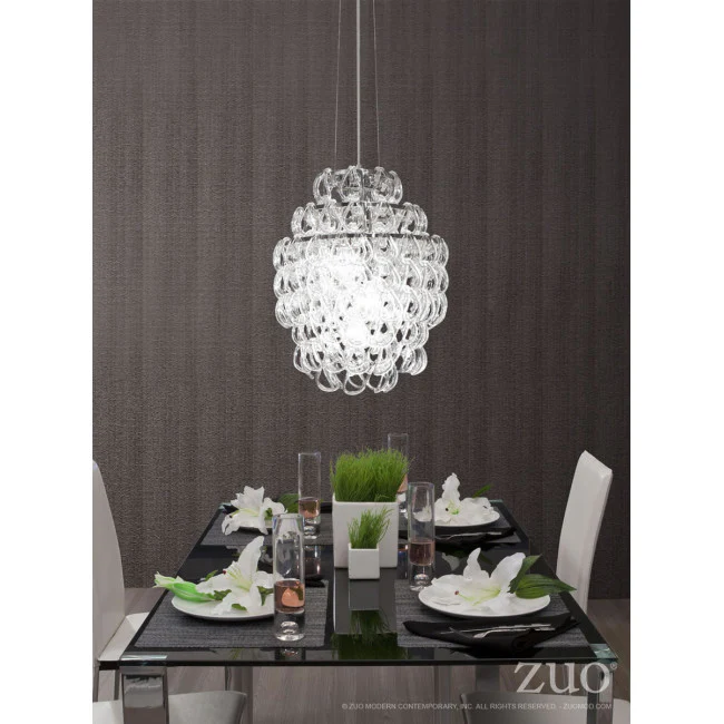 Stunning Chrome & Glass Chandelier - Image 2