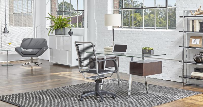 Classic Black Bungee-Back Wheeled Office Chair - Image 5