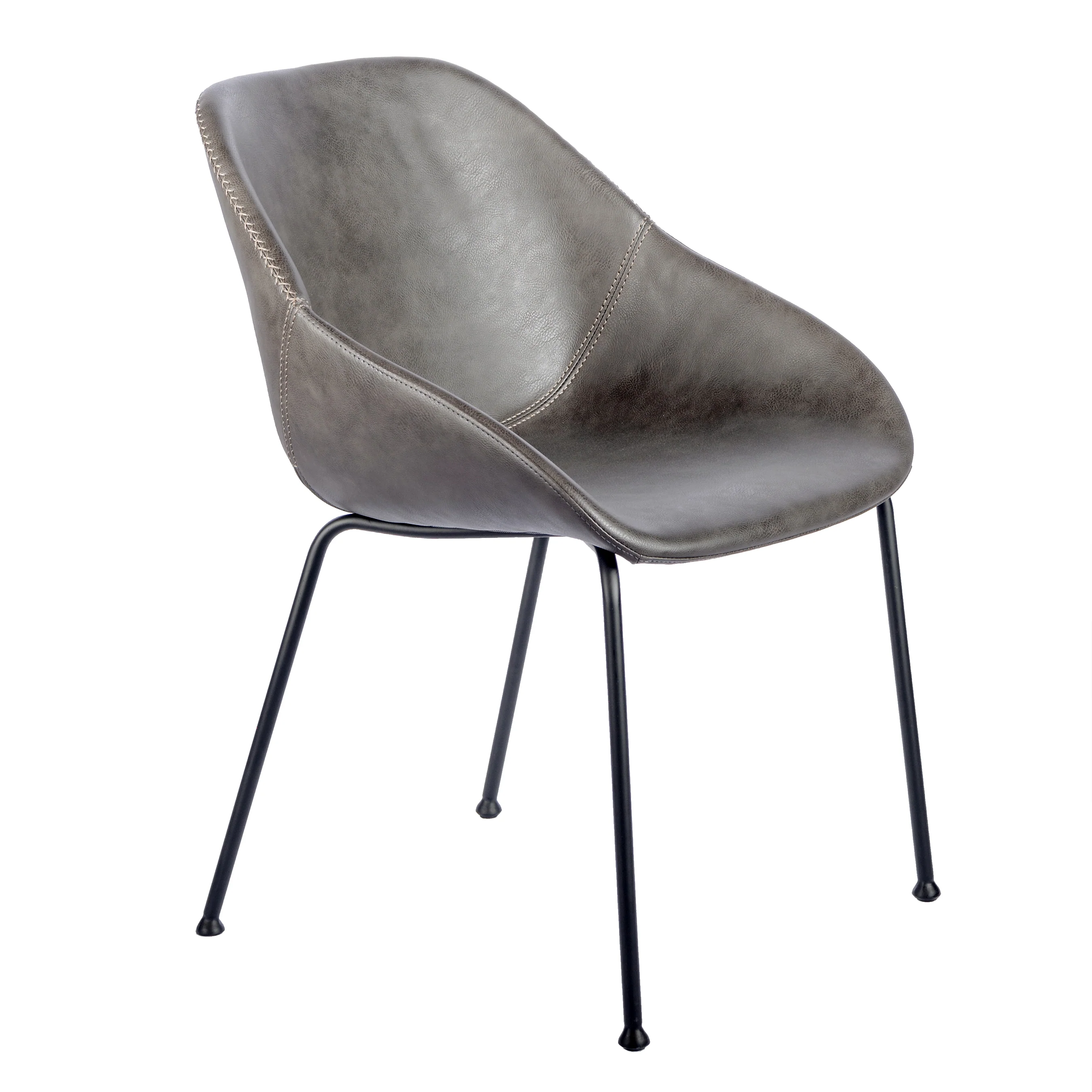 Dark Gray Conference / Guest Chair with Black Steel Base (Set of 2) - Image 2