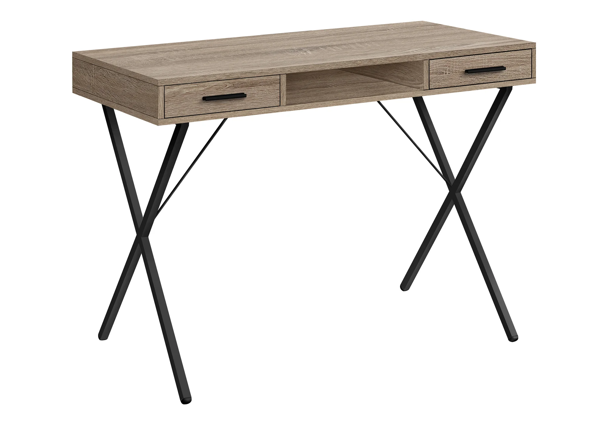 Dark Taupe 42" Trestle Workstation with Storage - Image 2