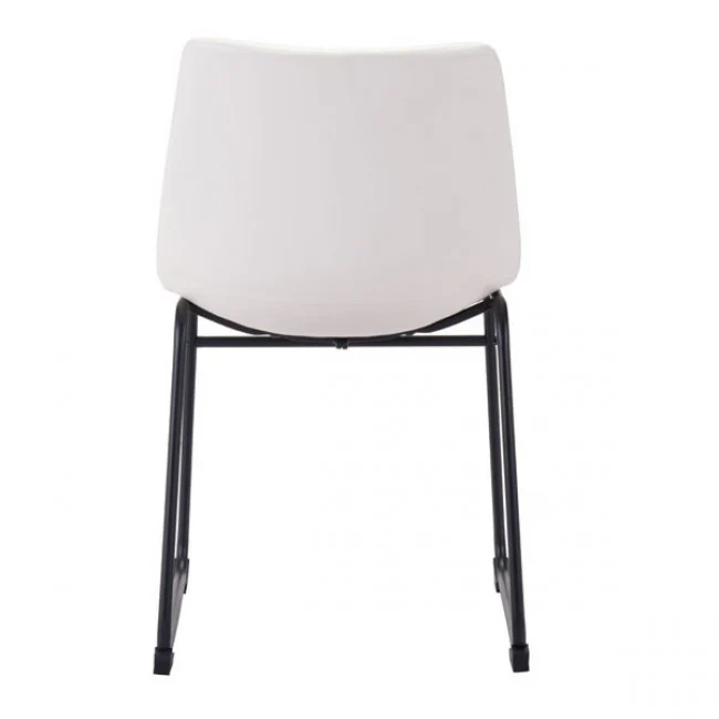 Distressed White Leatherette Guest or Conference Chair - Image 4