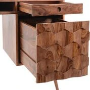Elegant 53" Solid Wood Office Desk with Unique Patterned Drawer Fronts - Image 9