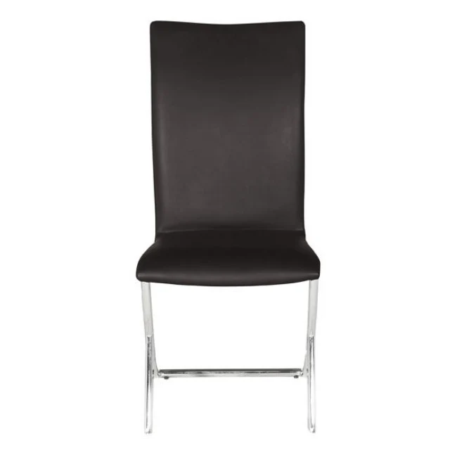 Modern Espresso Leatherette Conference/Guest Chair with Chrome (Set of 2) - Image 3
