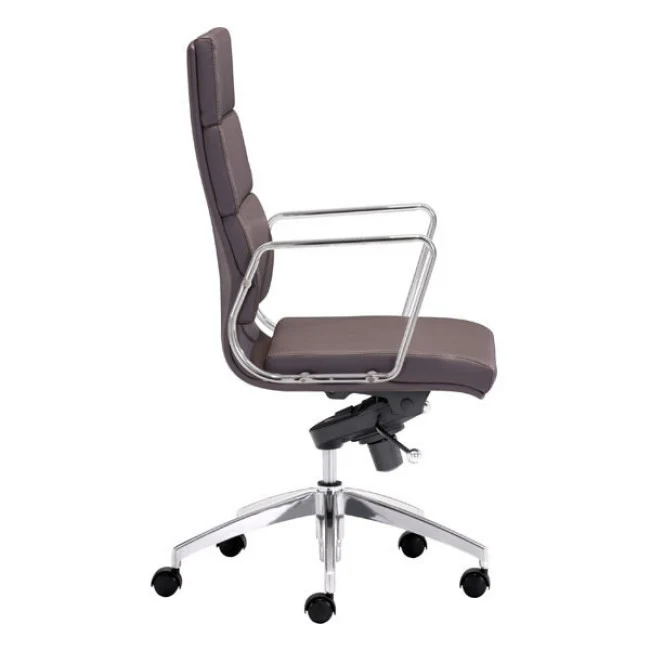 Timeless High-Back Espresso Leatherette Office Chair - Image 2